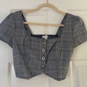 Cotton Candy plaid crop top